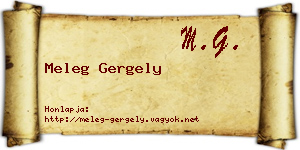 Meleg Gergely névjegykártya